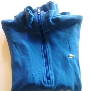 Lacoste cerulean blue pullover half zip Large
